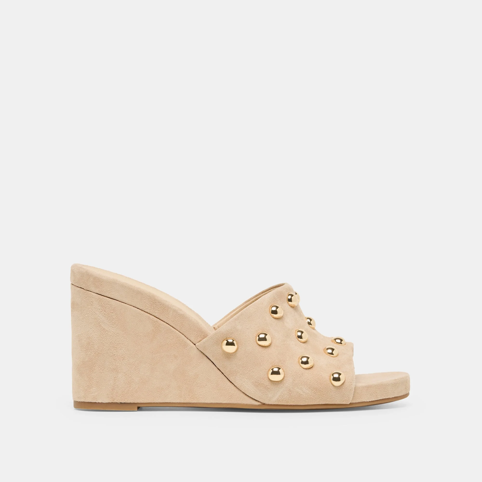 HOLTA STUD WEDGES CAMEL SUEDE - 1
