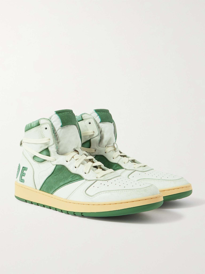 Rhecess Distressed Leather High-Top Sneakers 4
