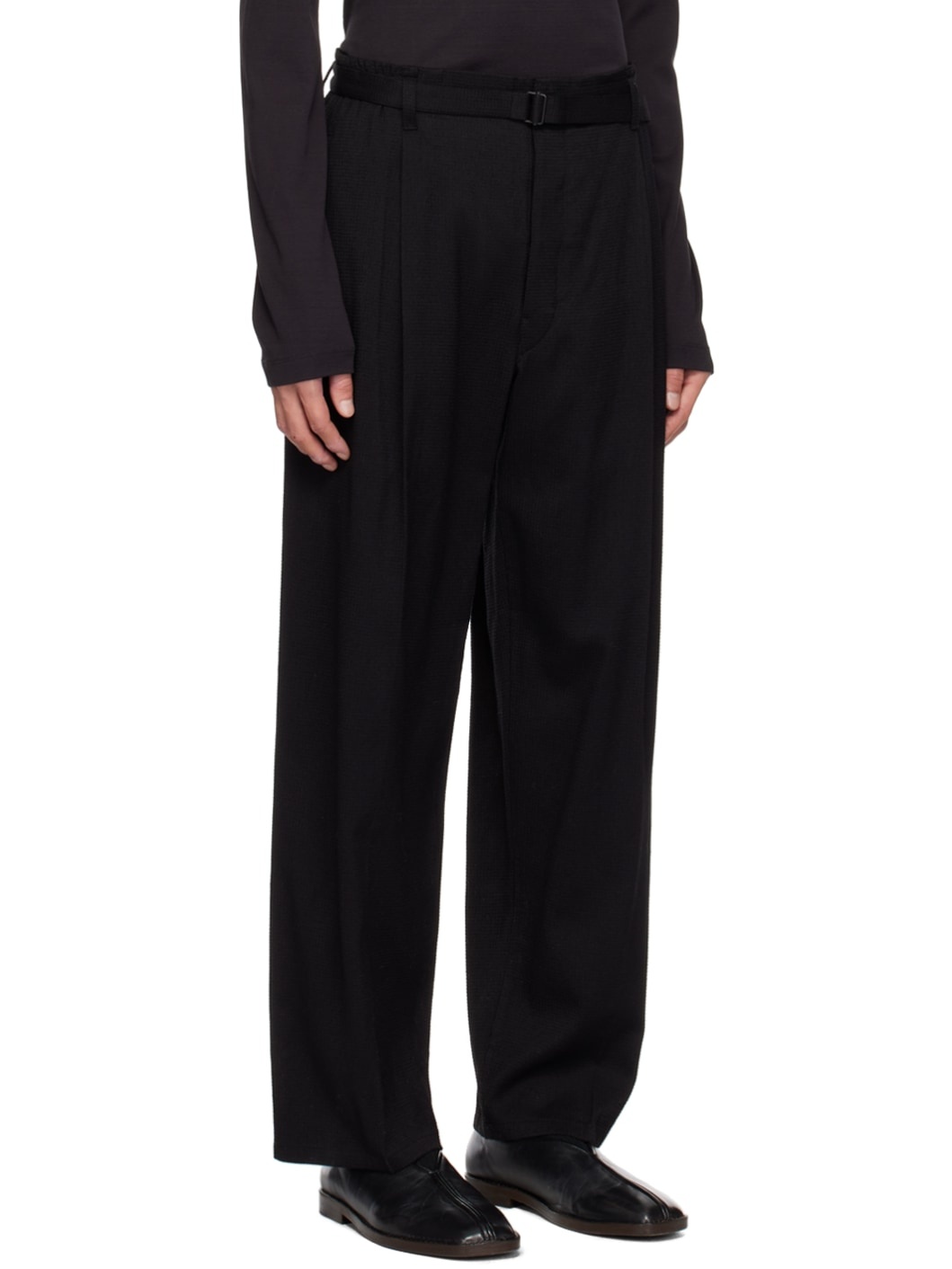 Black Belted Easy Trousers - 2