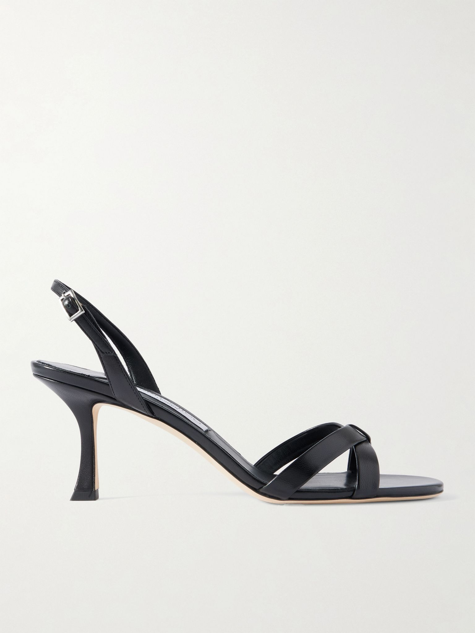 Elsy 70 leather slingback sandals Black - 1