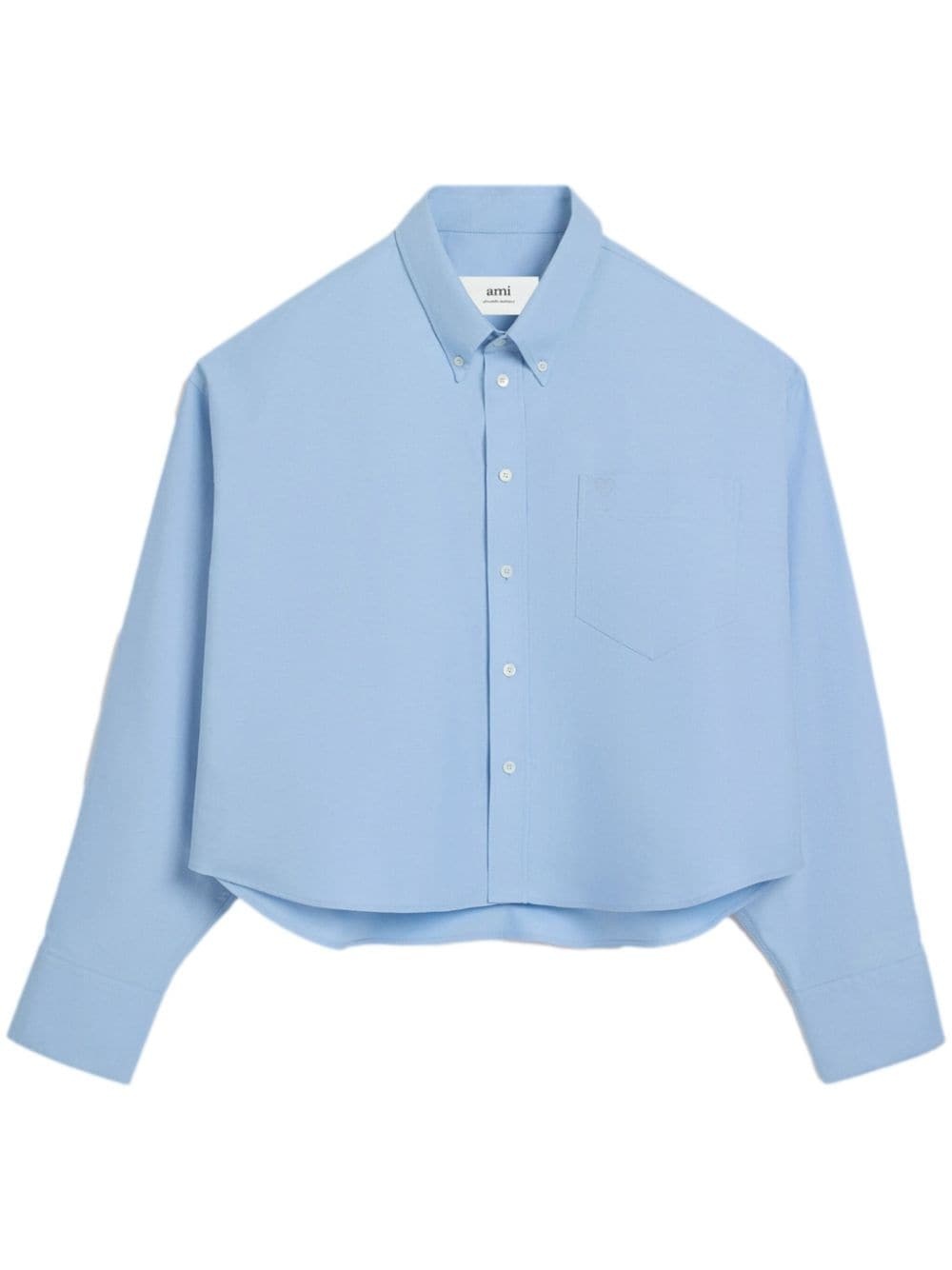 logo-embroidered poplin shirt - 1