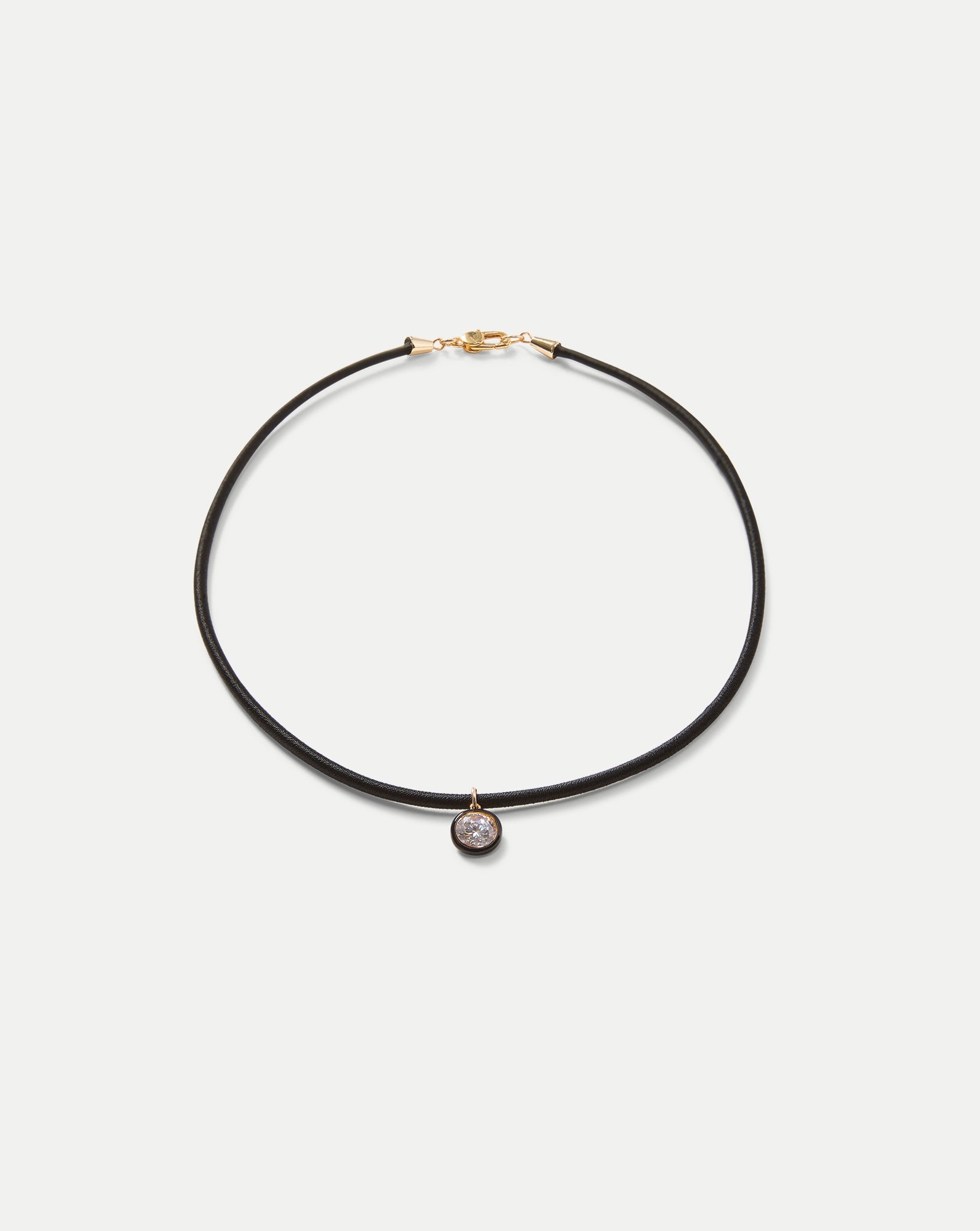 BLACK CORD PENDANT NECKLACE - 2