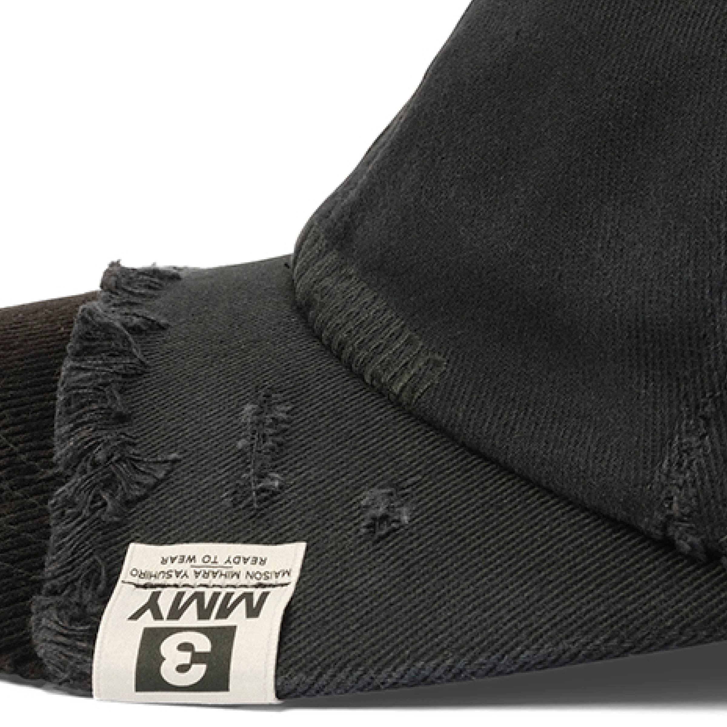 Crushed Detail Cap in Black - 3