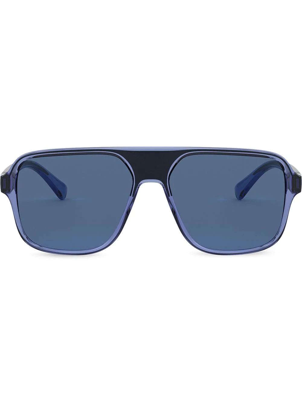 logo-embossed square-frame sunglasses - 1