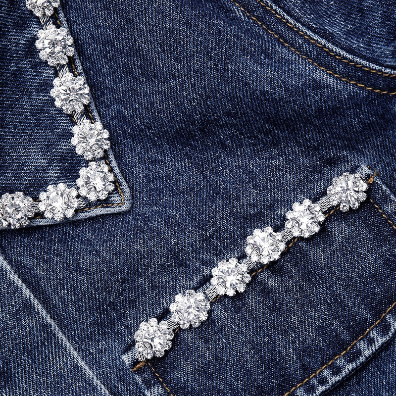 Embellished Denim Crop Top 7