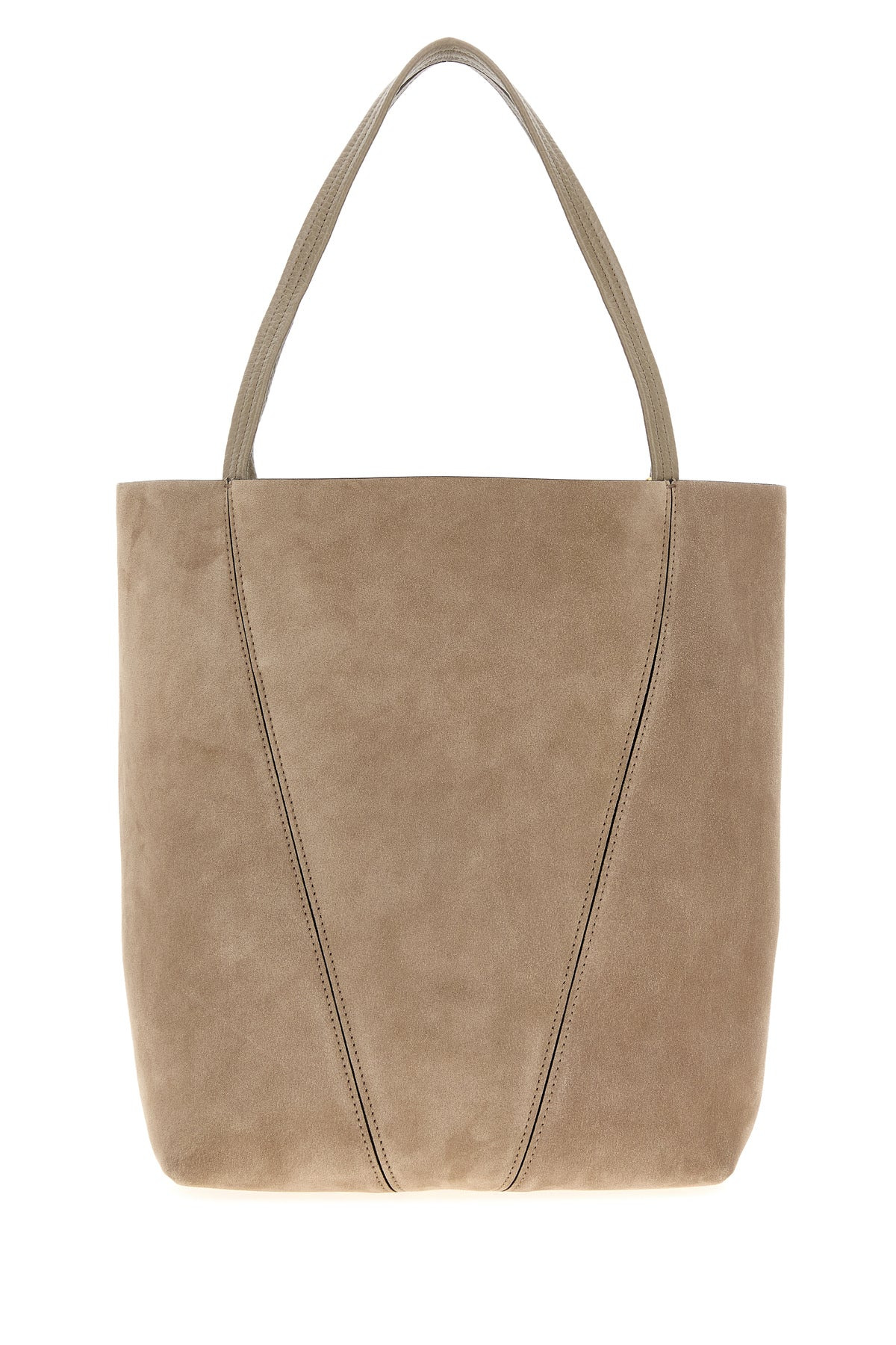 Dove grey suede Chloè Spin shopping bag - 3