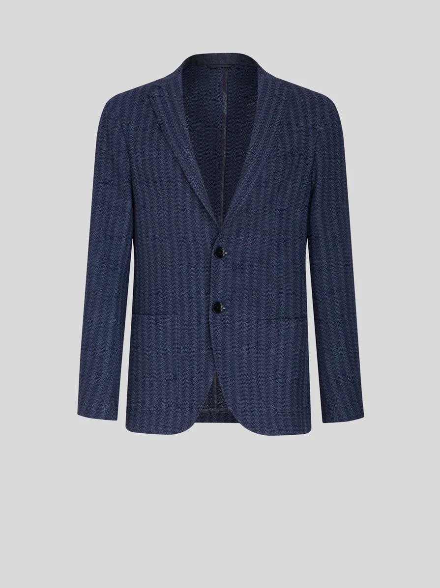 JACQUARD STRIPED BLAZER - 1