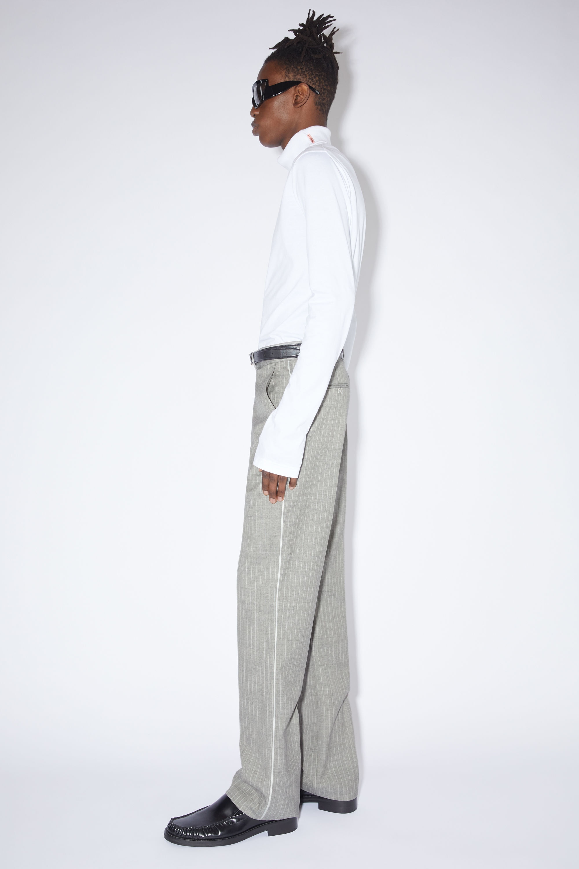 Wool tailored trousers - Pearl grey - 4