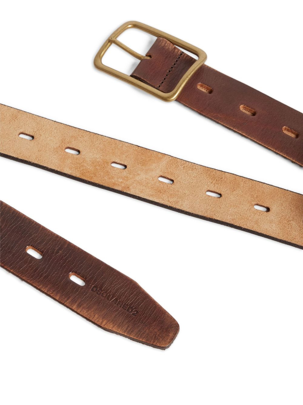 leather punched-hole belt - 3