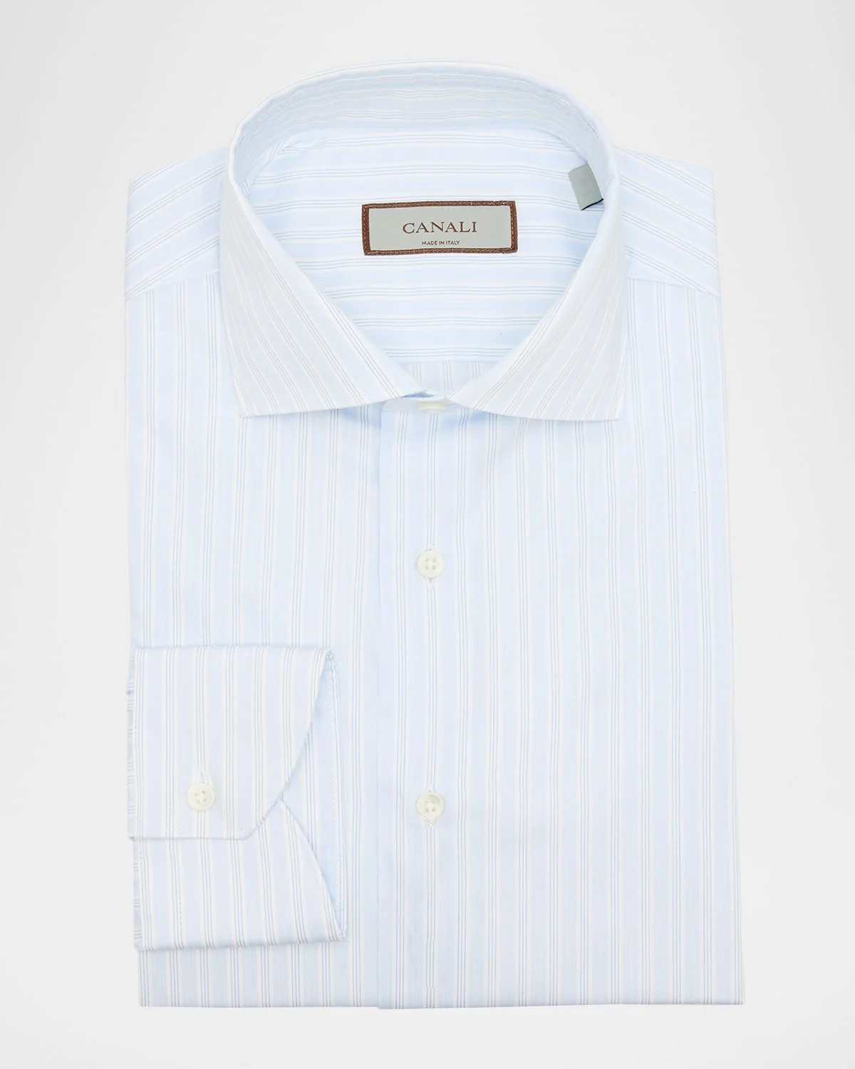 Men's Triple Fine-Stripe Cotton Dress Shirt - 1