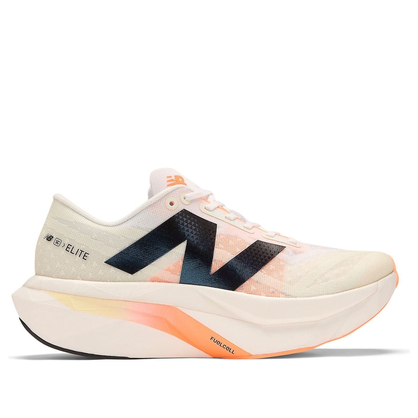 (WMNS) New Balance FuelCell SuperComp Elite v4 'White Angora Hot Mango' WRCELCW4 - 2