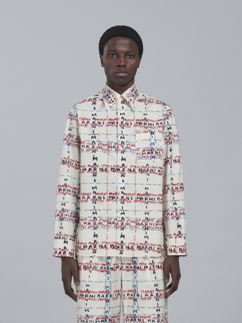 Marni CROSSROADS PRINT POPLIN SHIRT outlook