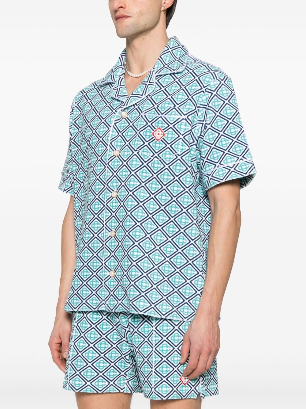 monogram towelling shirt - 3