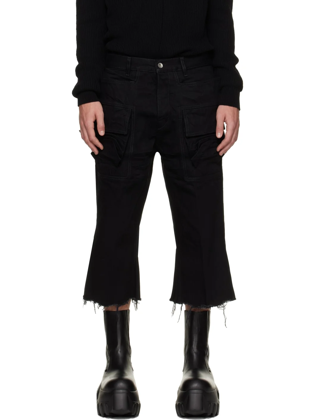 Black Tower Bolan Cutoff Cargo Pants - 1