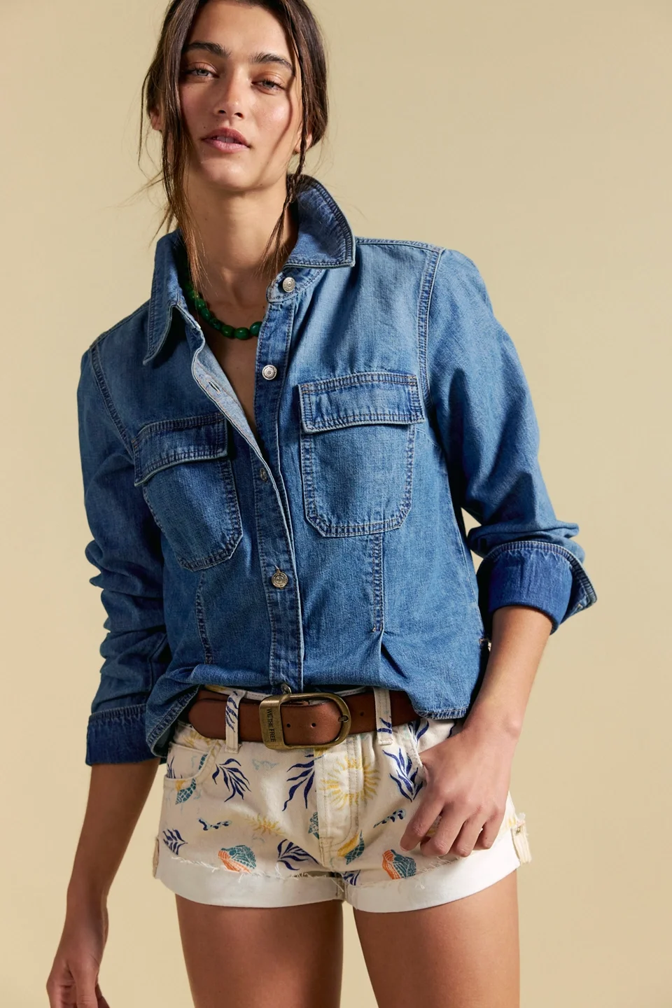 We The Free Cali Cuffed Printed Shorts - 1