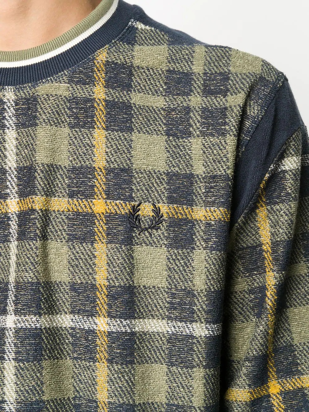 tartan-print crewneck jumper - 5