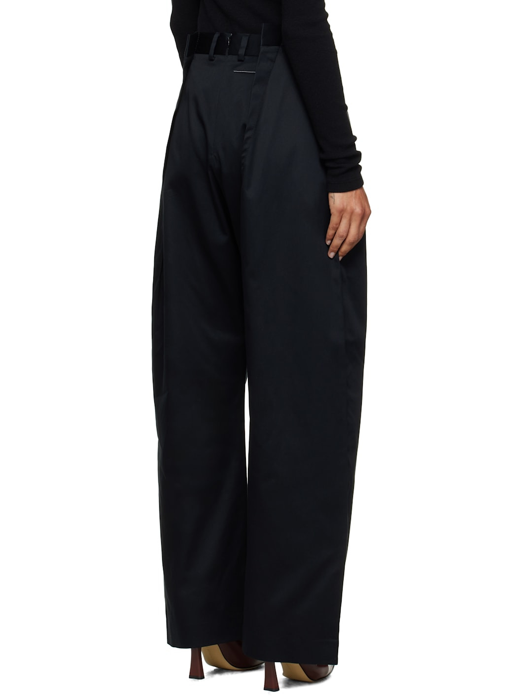 Black Tapered Leg Trousers - 3