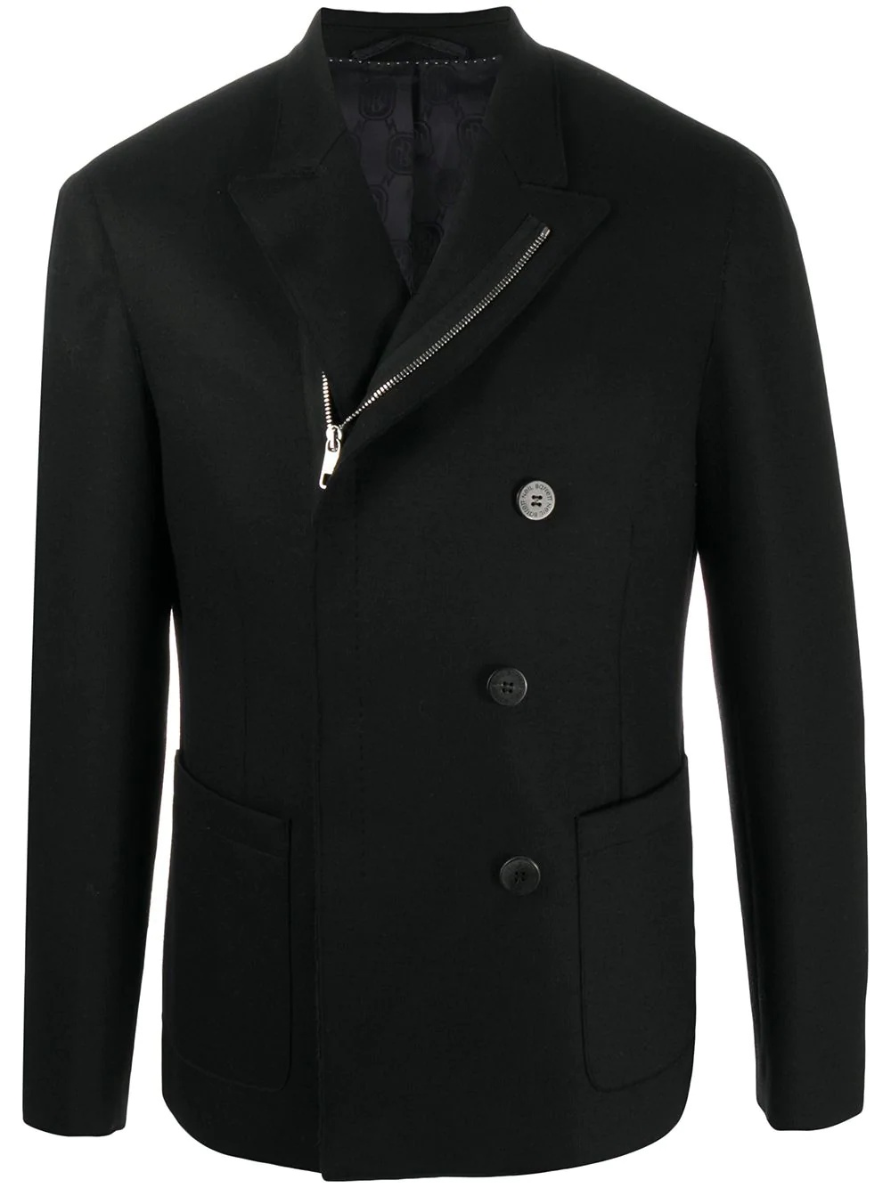 off-centred zipped double-breasted jacket - 1