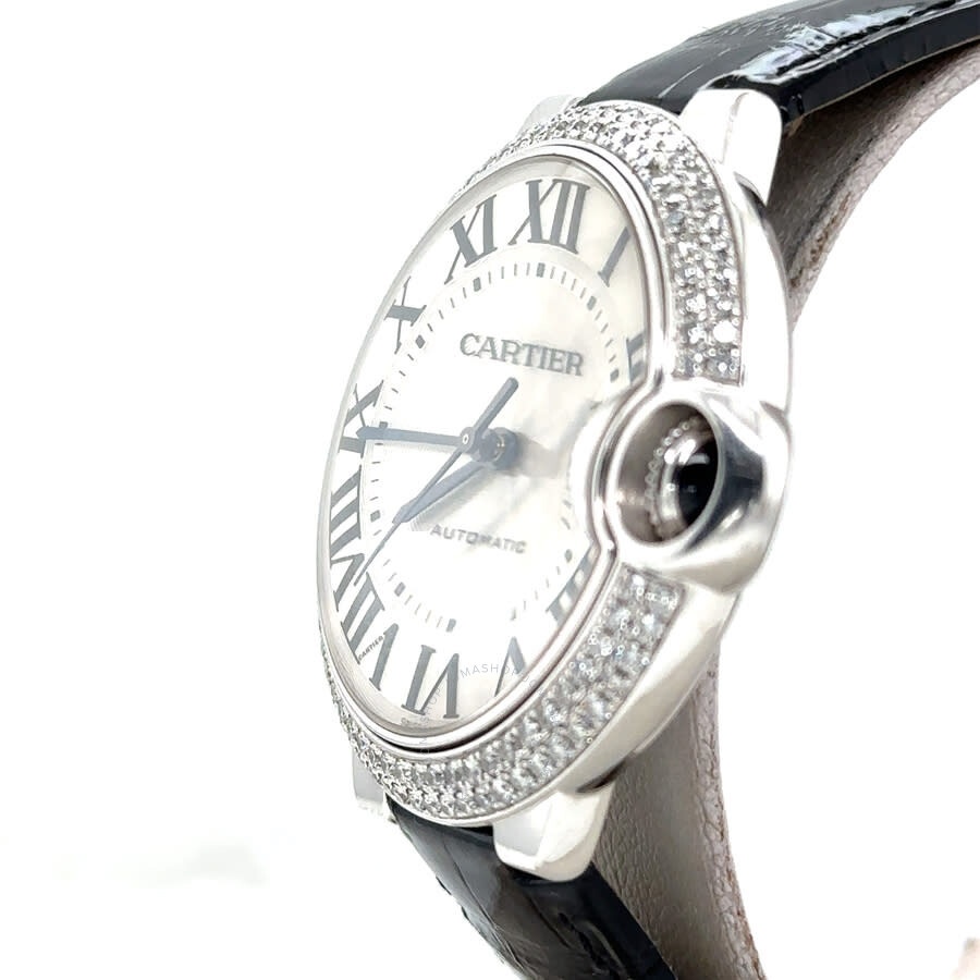 Pre-owned Cartier Ballon Bleu De Cartier Diamond Silver Flinque Dial Ladies Watch WE902067 - 4