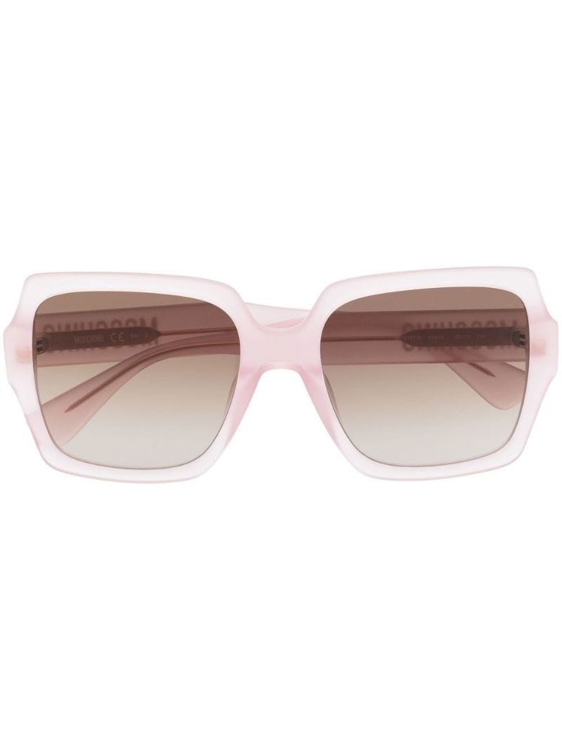 logo-plaque square-frame sunglasses - 2