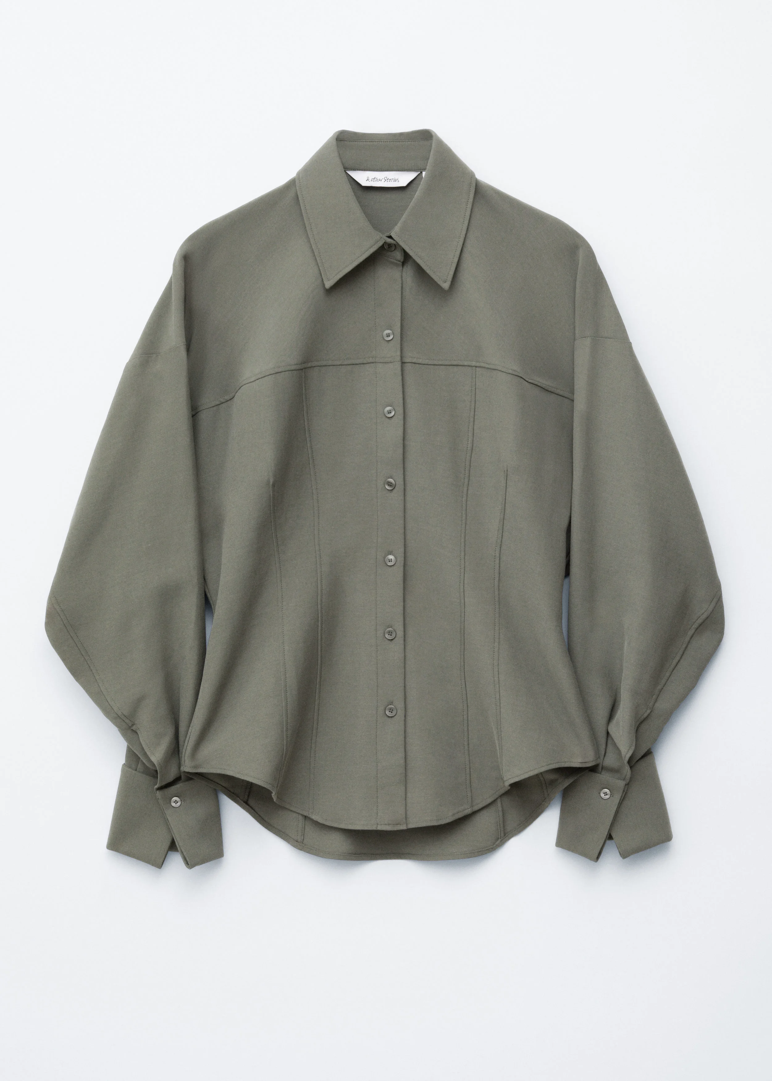 Balloon-Sleeved Tapered Shirt - 1