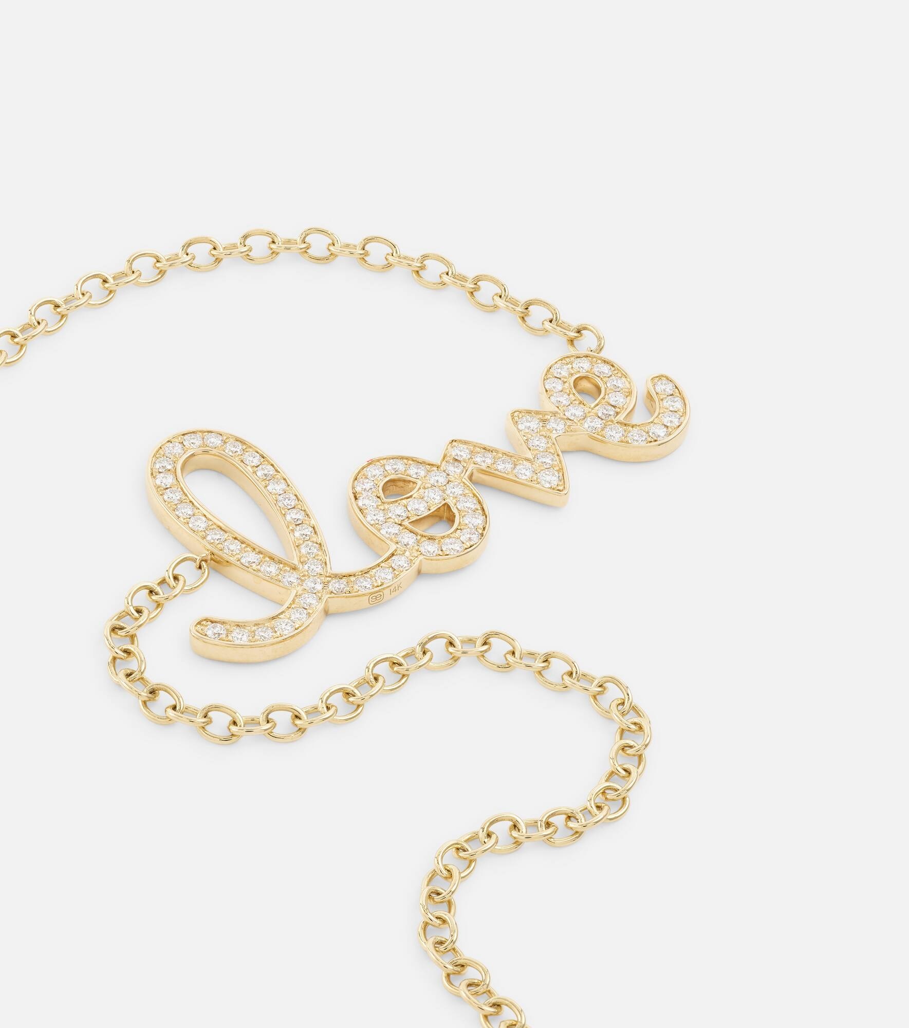 Love 14kt gold necklace with diamonds - 6