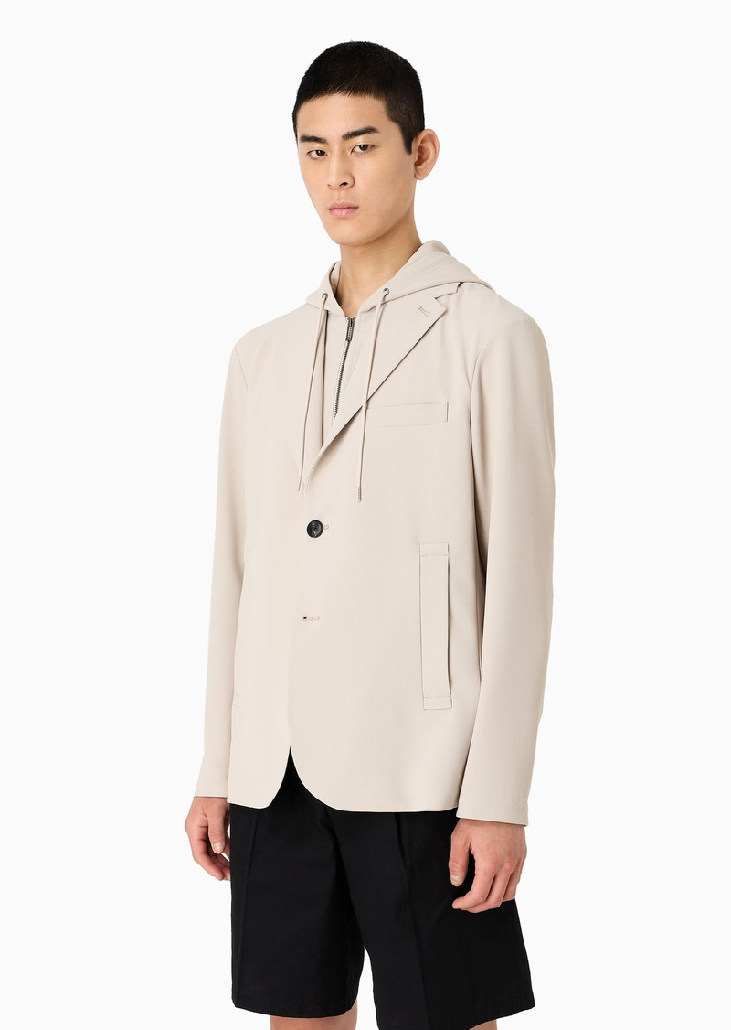 Blazer with dickey and hood, made of canneté fabric 2