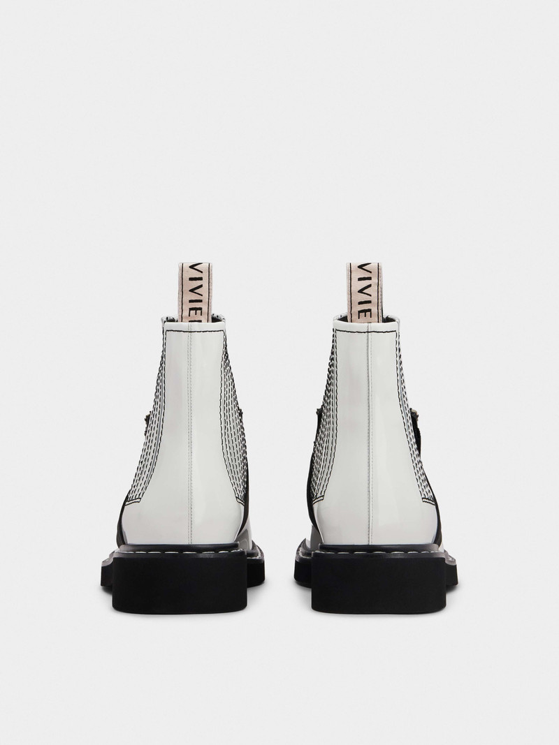 Viv' Rangers Stitch Strass Buckle Booties in Leather 5