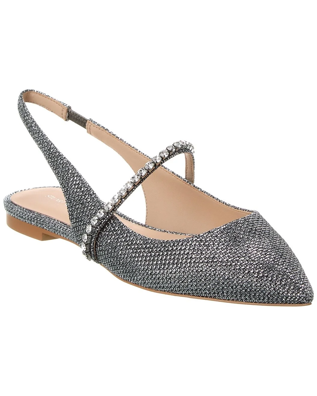 Stuart Weitzman Crystalline Mesh Slingback Flat - 1