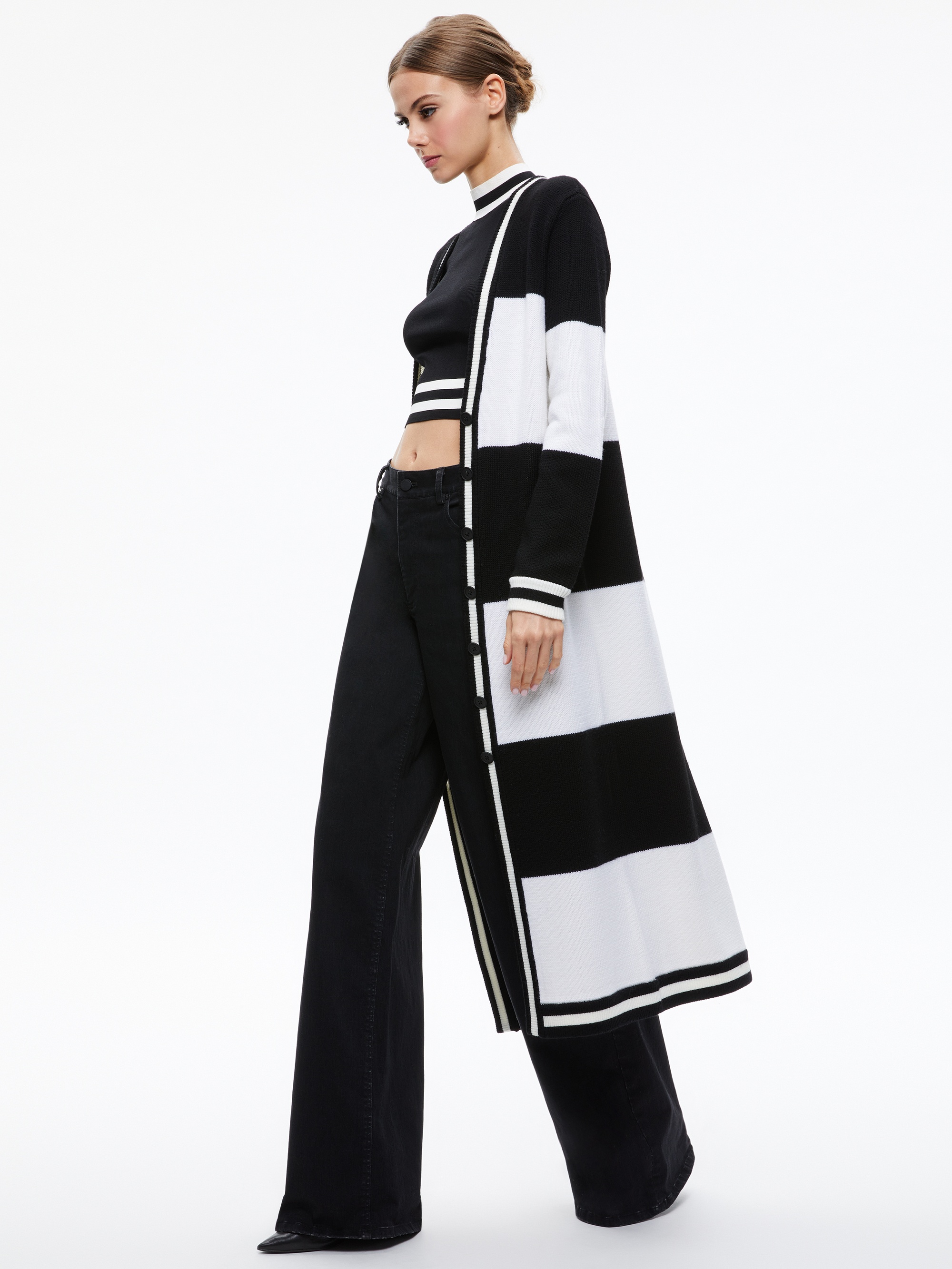 BRADFORD STRIPED LONG CARDIGAN - 6