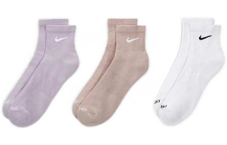 Nike SS22 Quick Dry Breathable Sports Socks Couple Style 3 Pairs Purple / Orange / White SX6890-990 - 3