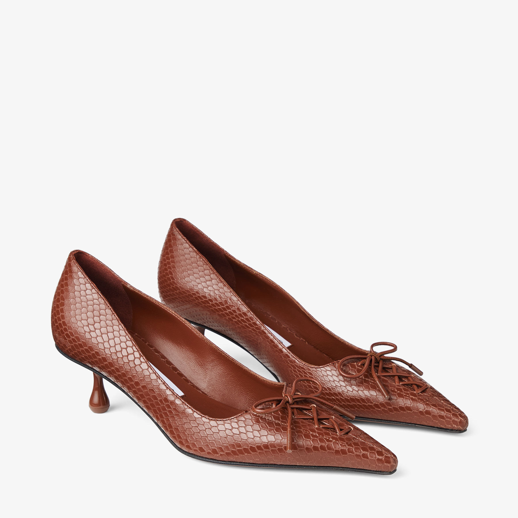 Scarlett 50
Cognac Elaphe Printed Leather Pumps - 2