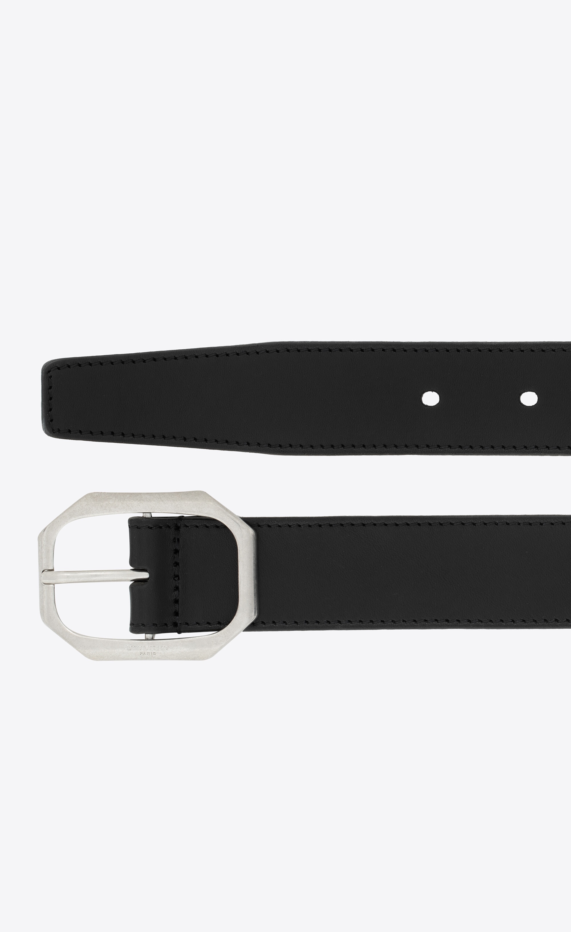 frame buckle belt in vegetable-tanned leather - 2