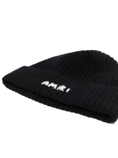 AMIRI logo-embroidered ribbed-knit beanie hat outlook