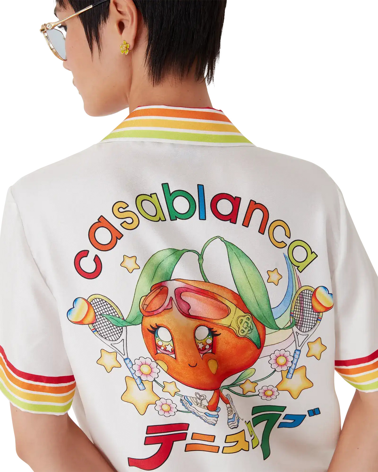 Orange Mascot Short Sleeve Silk Twill Shirt | Casablanca Paris - 3