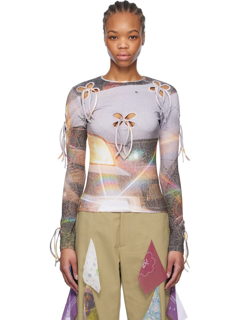 Multicolor Flashing Light Petal Long Sleeve T-shirt 1