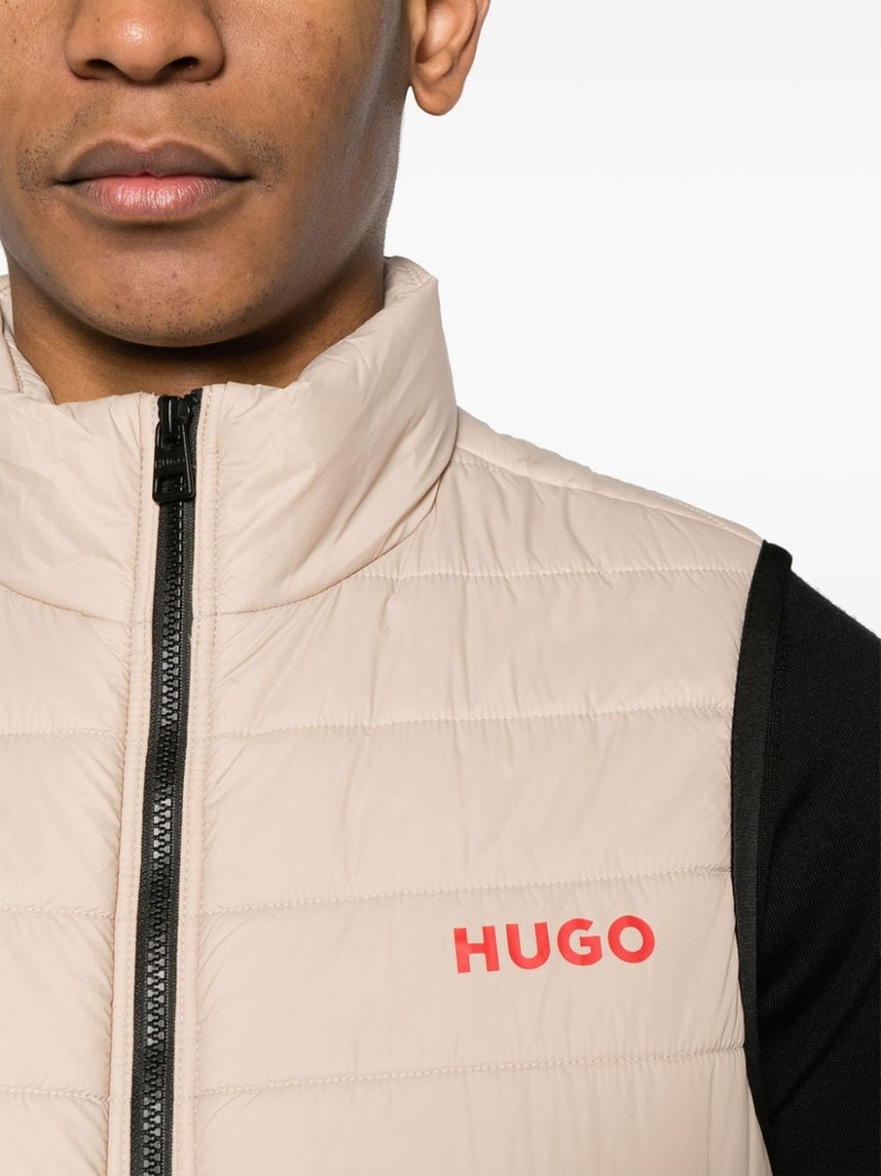 logo-print quilted gilet 5
