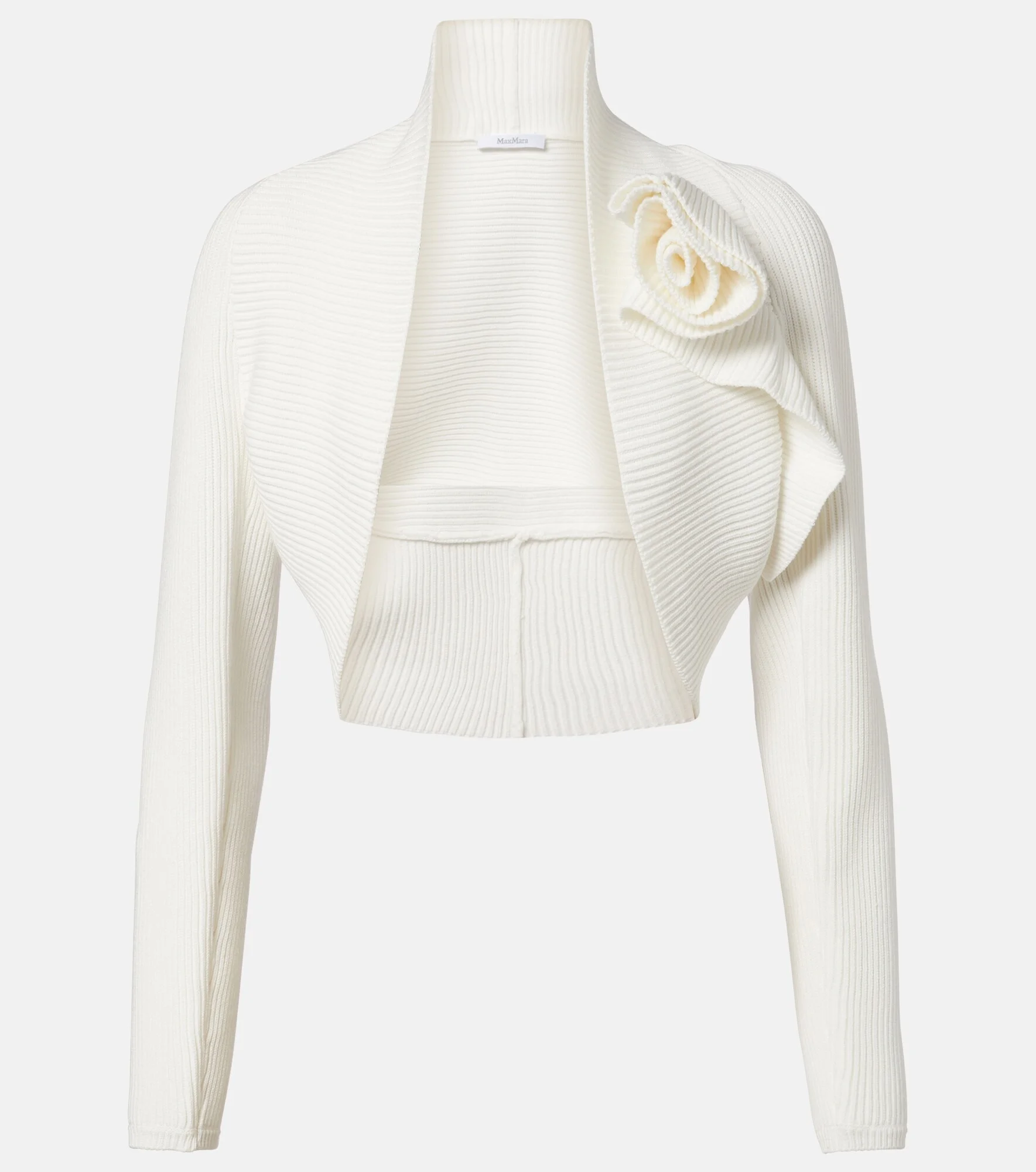 Knitted floral-appliqué shrug - 1