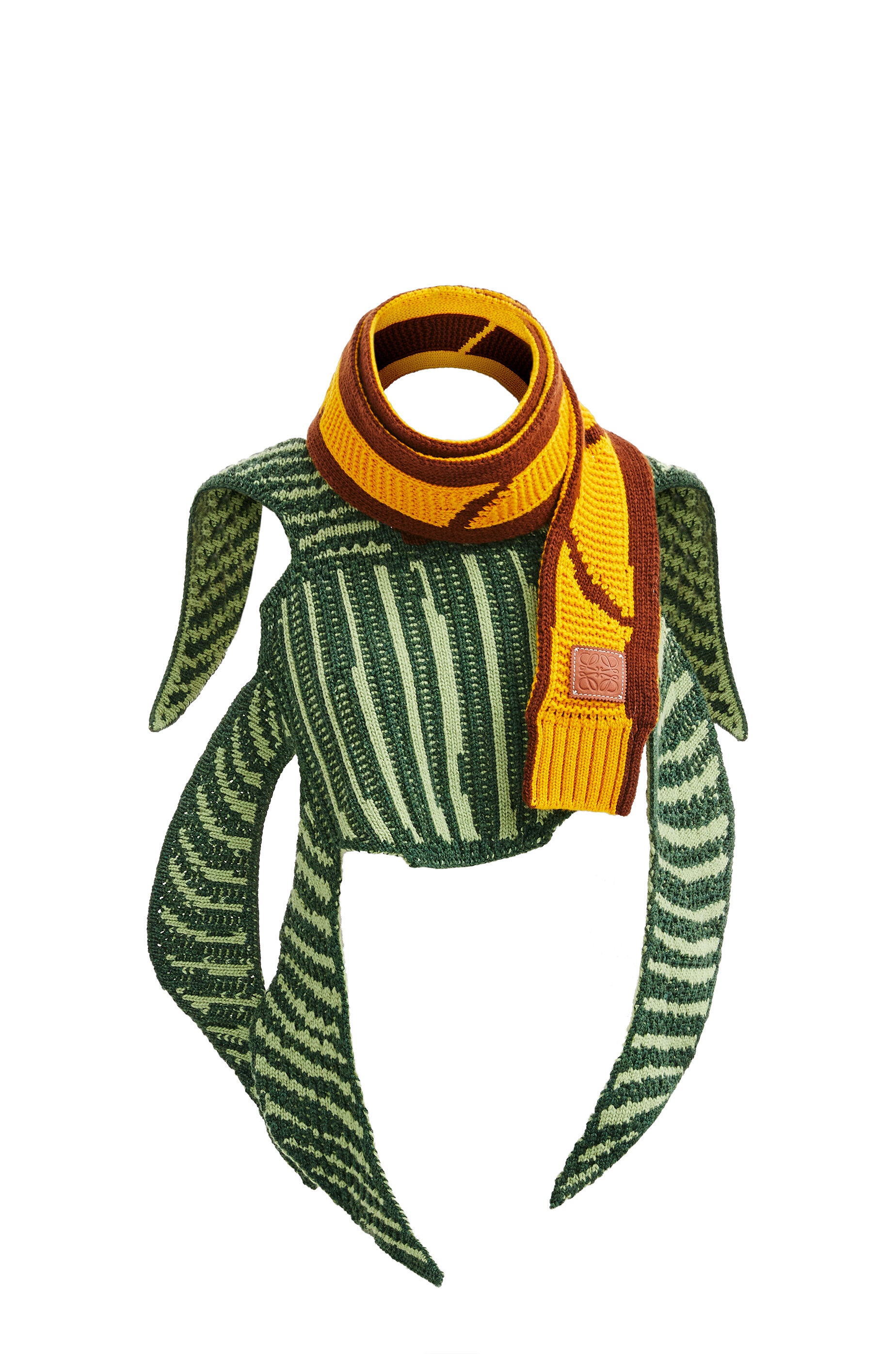 La Palme knitted scarf in wool and cashmere - 1