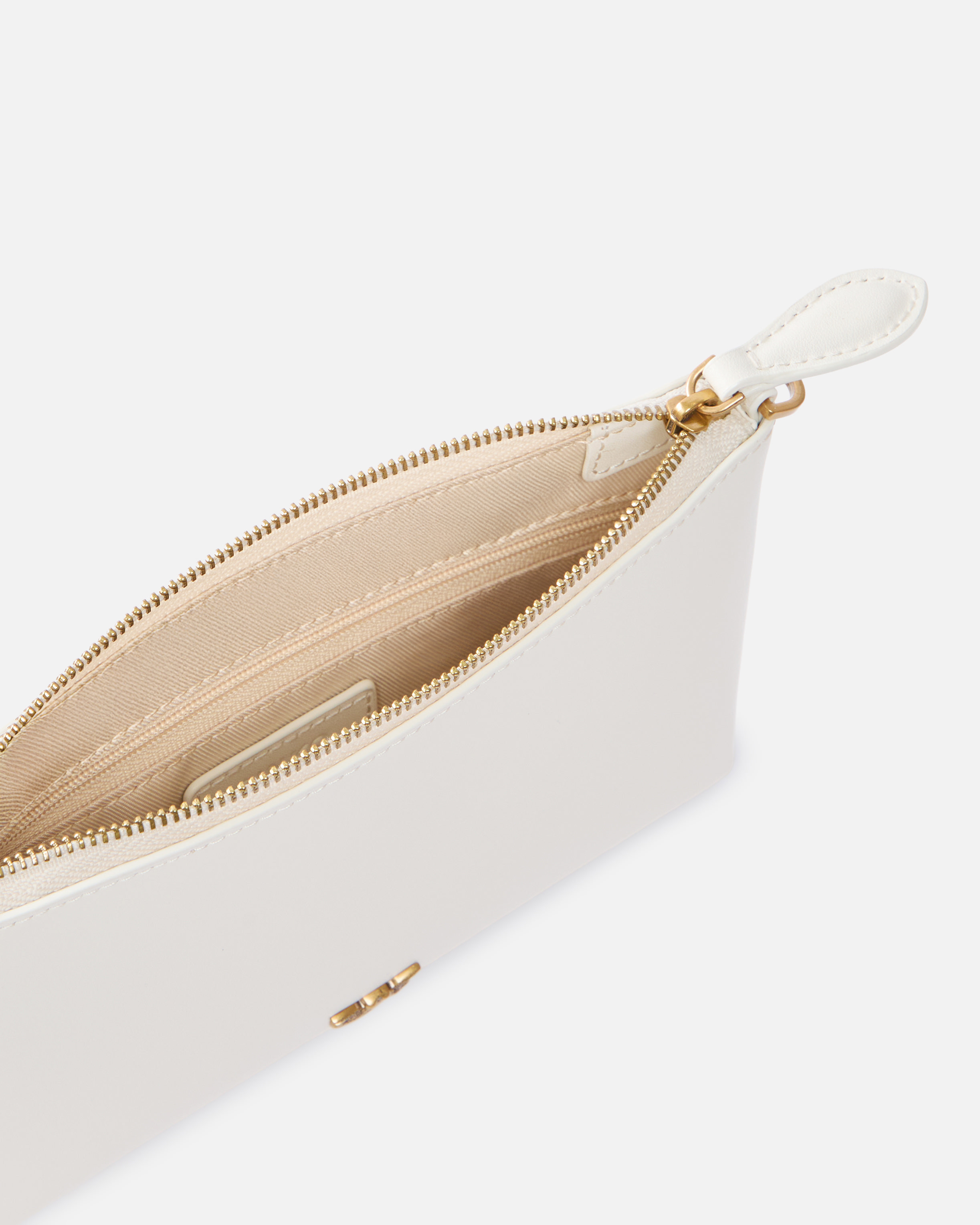 FLAT LEATHER CLUTCH WITH LOVE BIRDS LOGO - 4