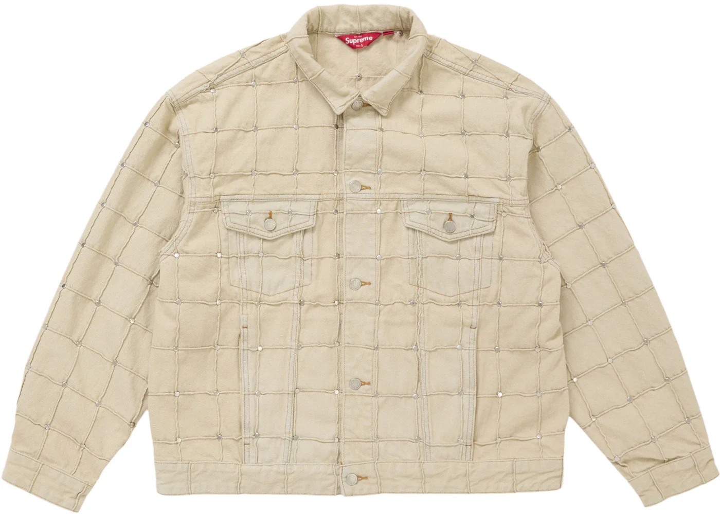 Supreme Studded Seam Denim Trucker Jacket Natural - 1