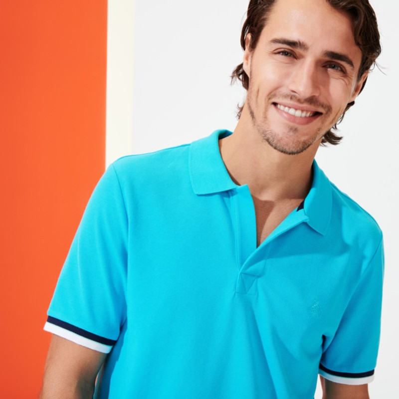 Men Cotton Pique Polo Shirt Solid 3