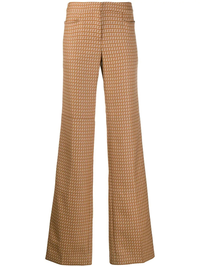 abstract print straight trousers 1