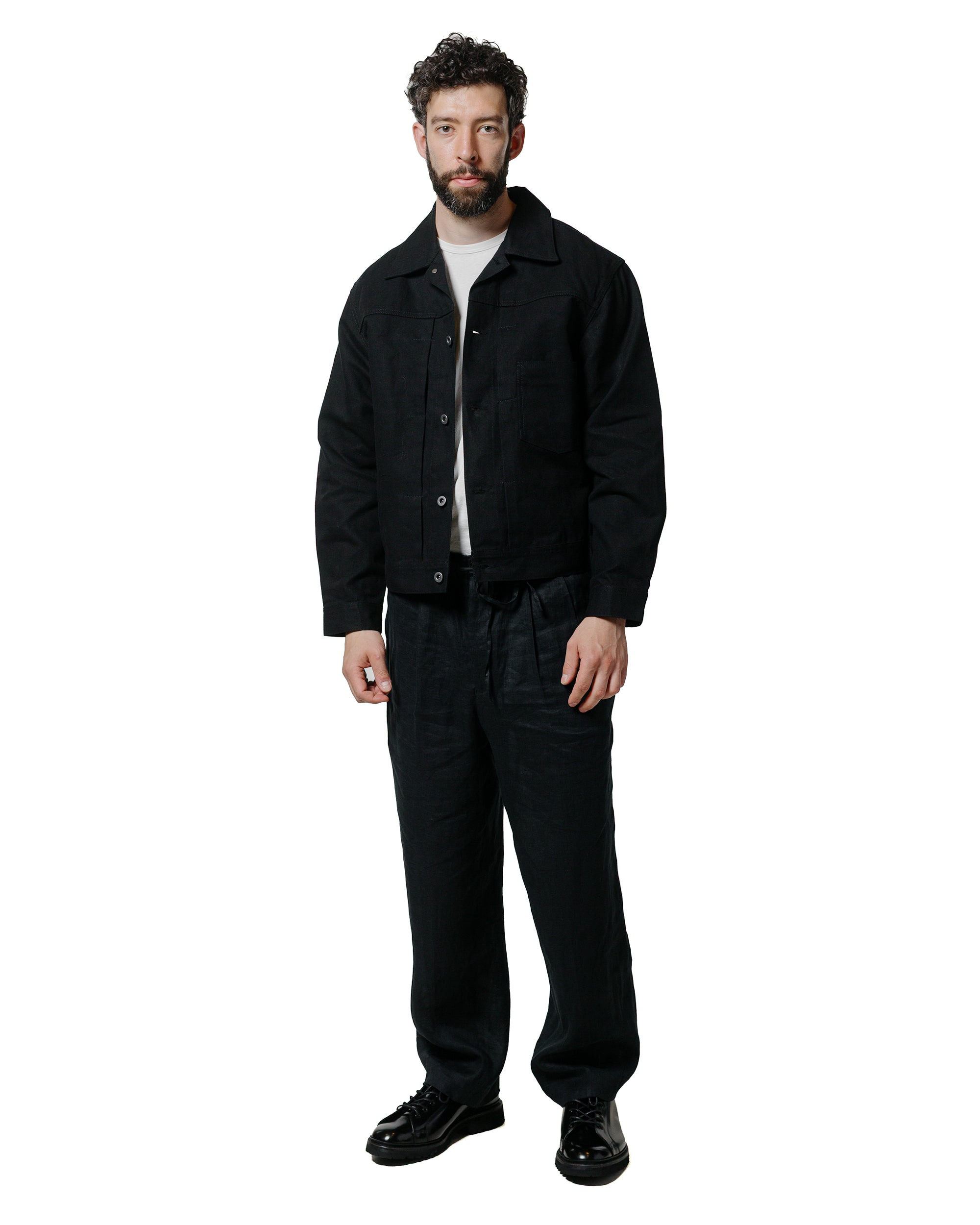Range Jacket Black Cotton Washi Oxford Cloth - 4