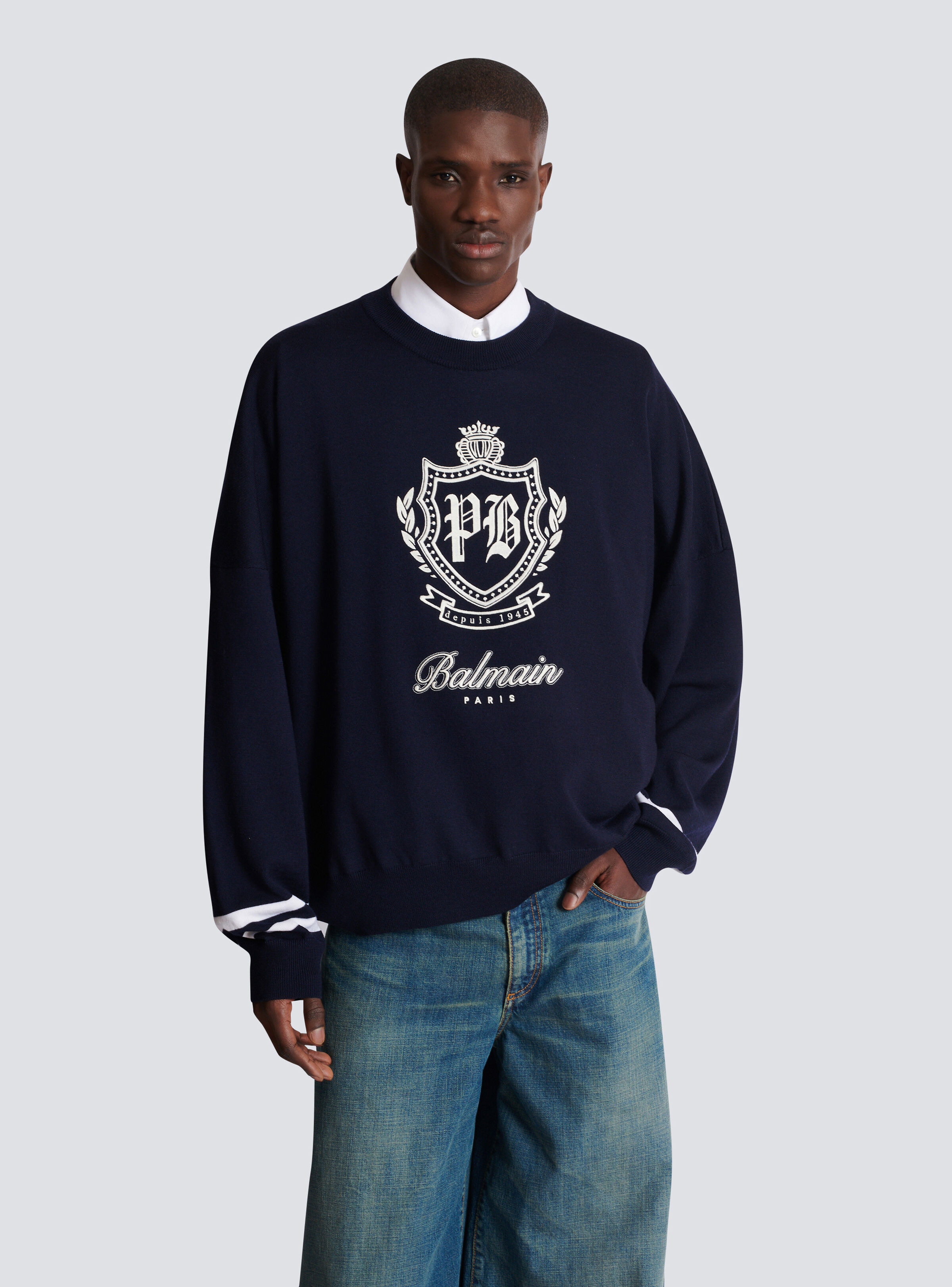 College Emblem knit jumper - 6