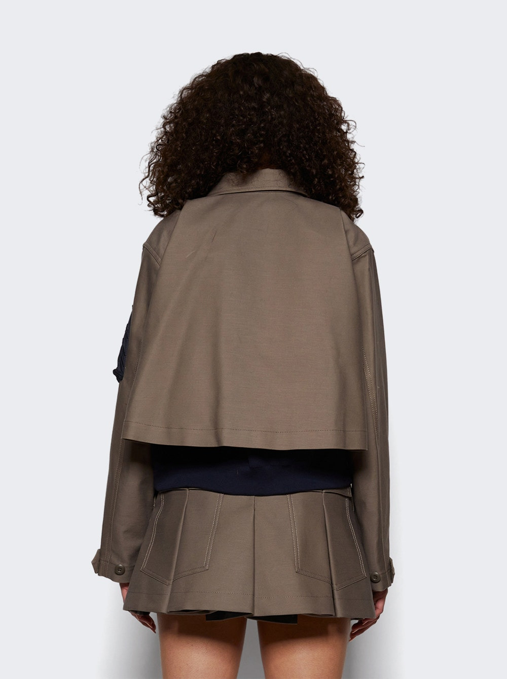 X Wtaps Satin And Nylon Twill Jacket Taupe - 4
