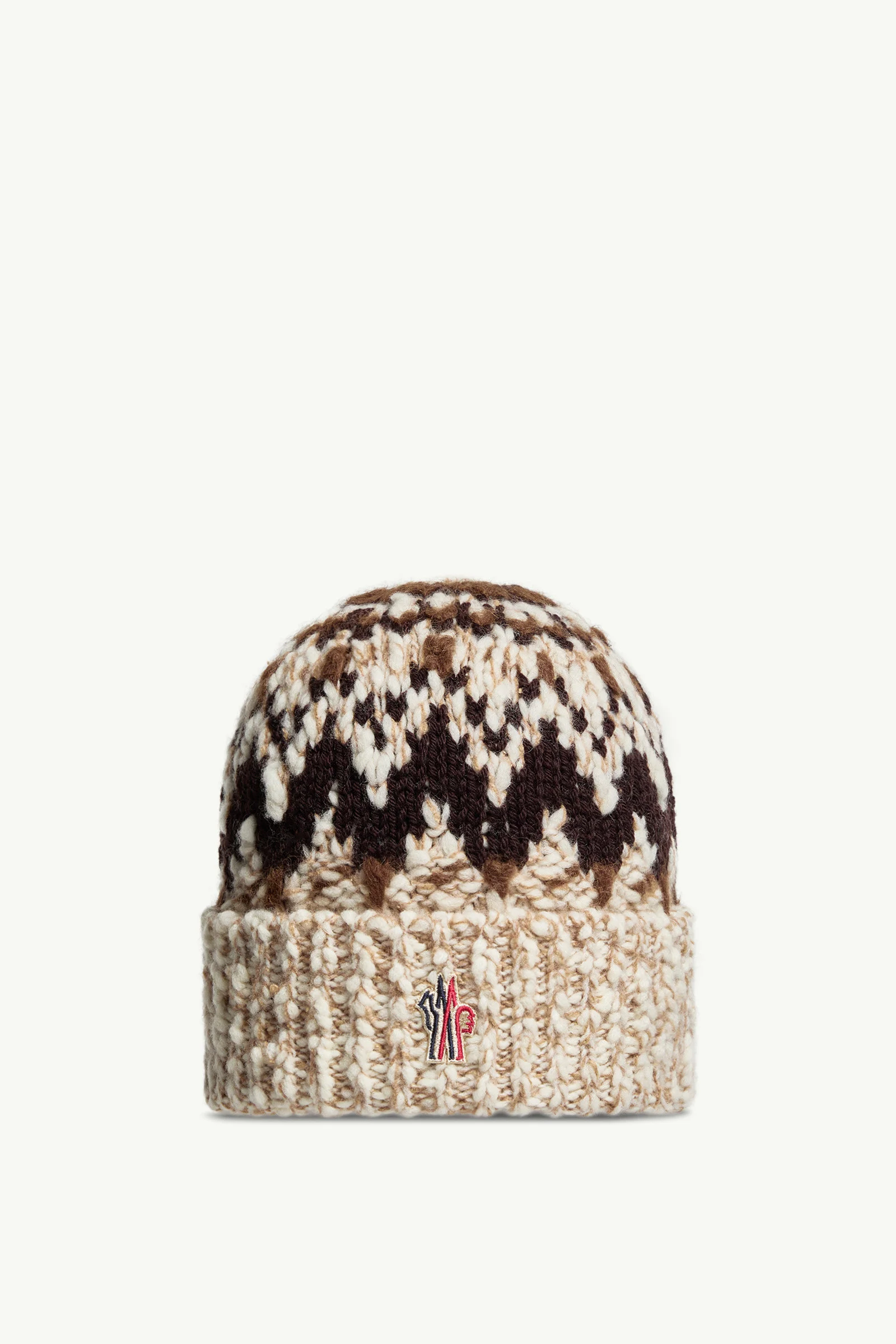 Geometric Jacquard Wool Blend Beanie - 1