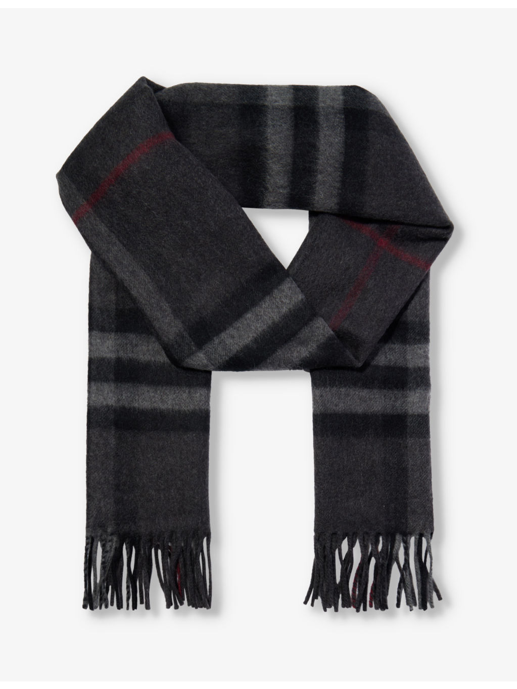 Giant Check tassel-trim cashmere scarf - 1