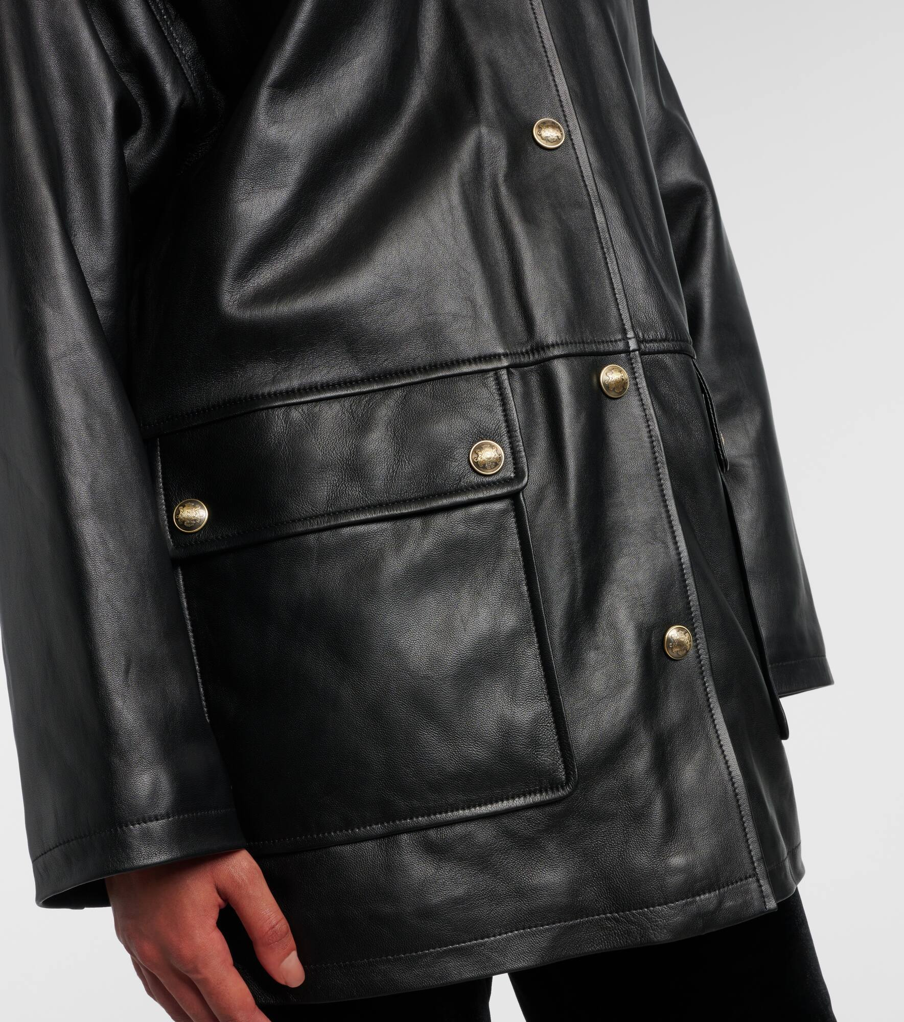 Cordel leather coat - 5