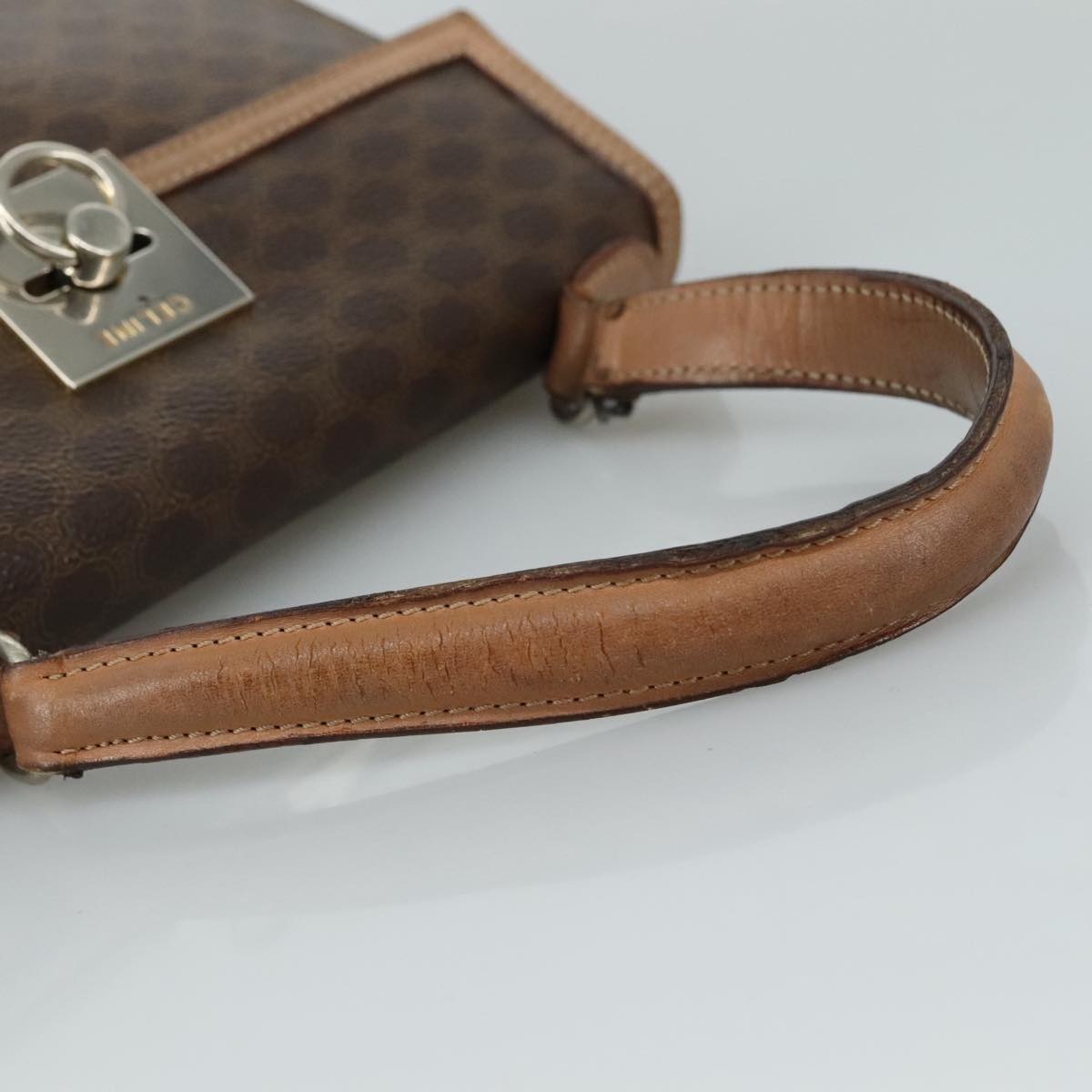 CELINE Macadam Canvas Hand Bag Pvc Leather Brown - 7